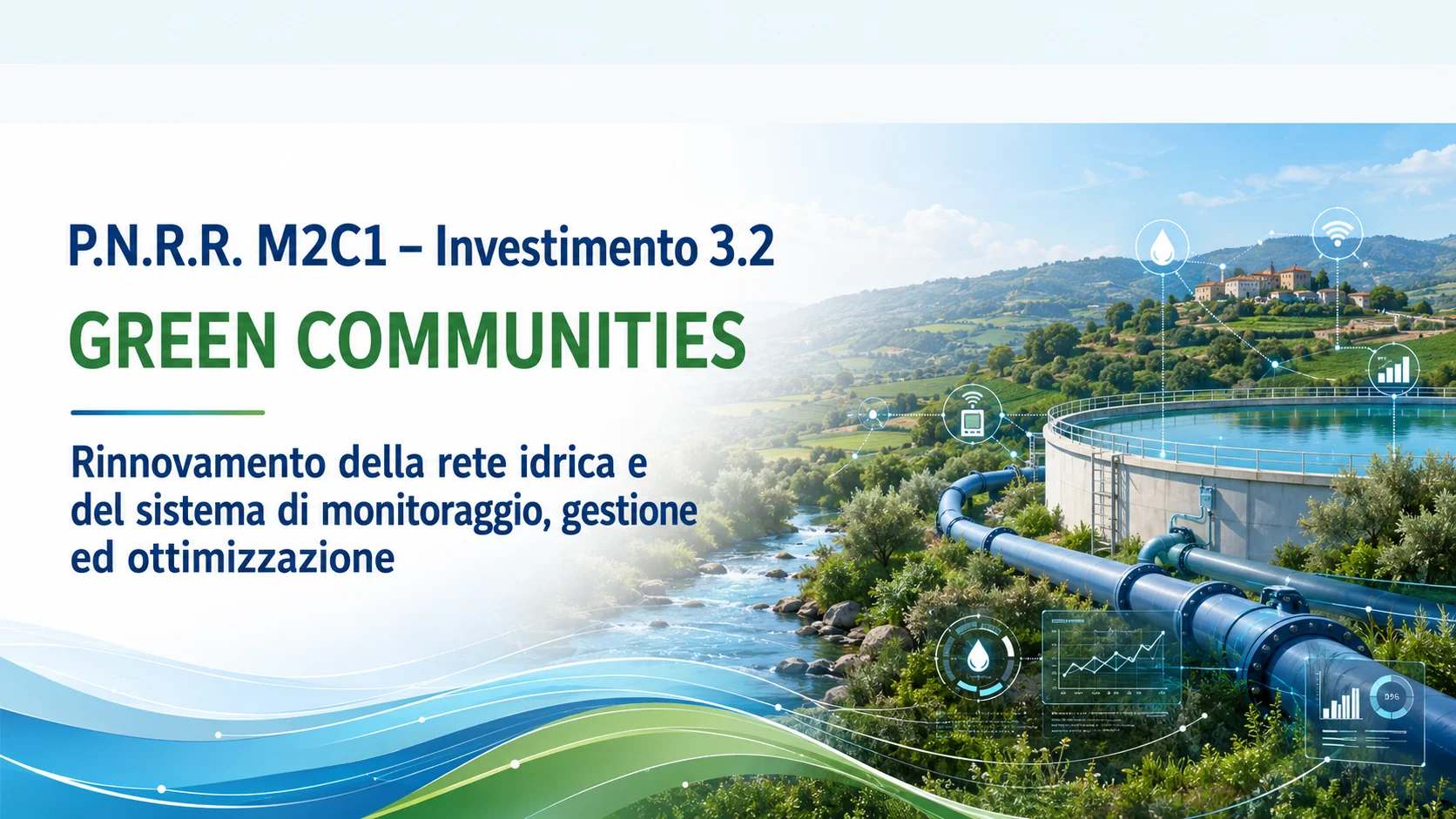 P.N.R.R. M2C1 Investimento 3.2 – Green Communities - Rinnovamento della rete idrica e del sistema di monitoraggio, gestione ed ottimizzazione