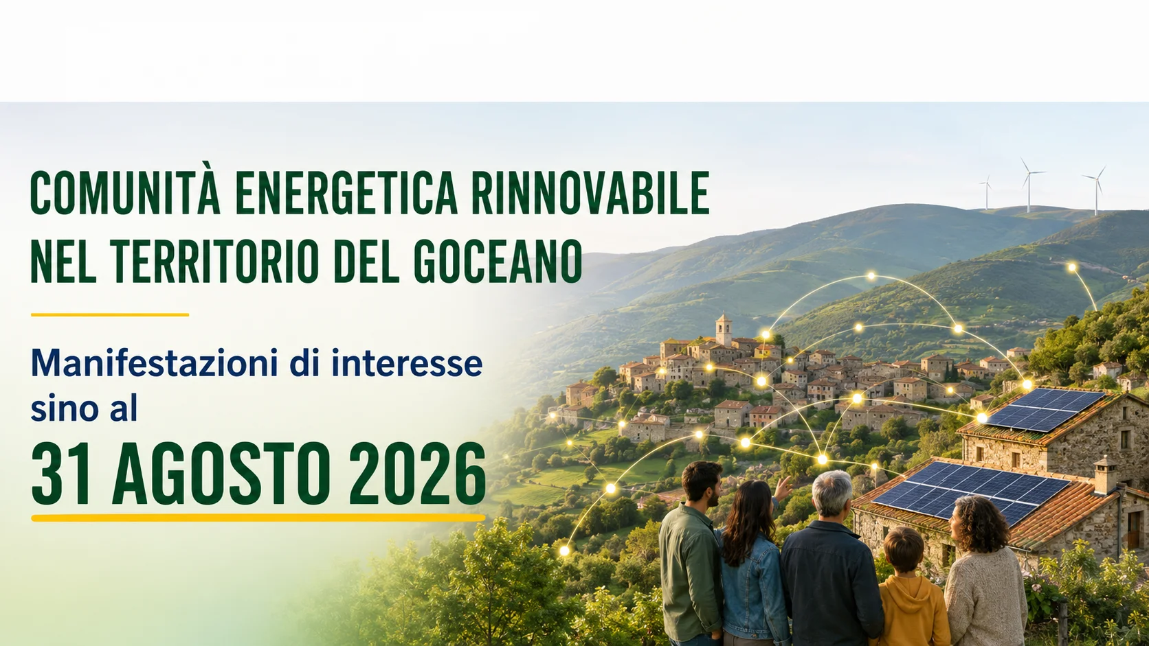 AVVISO - Comunità Energetica Rinnovabile nel territorio del Goceano  Manifestazioni di interesse sino al 31.08.2026