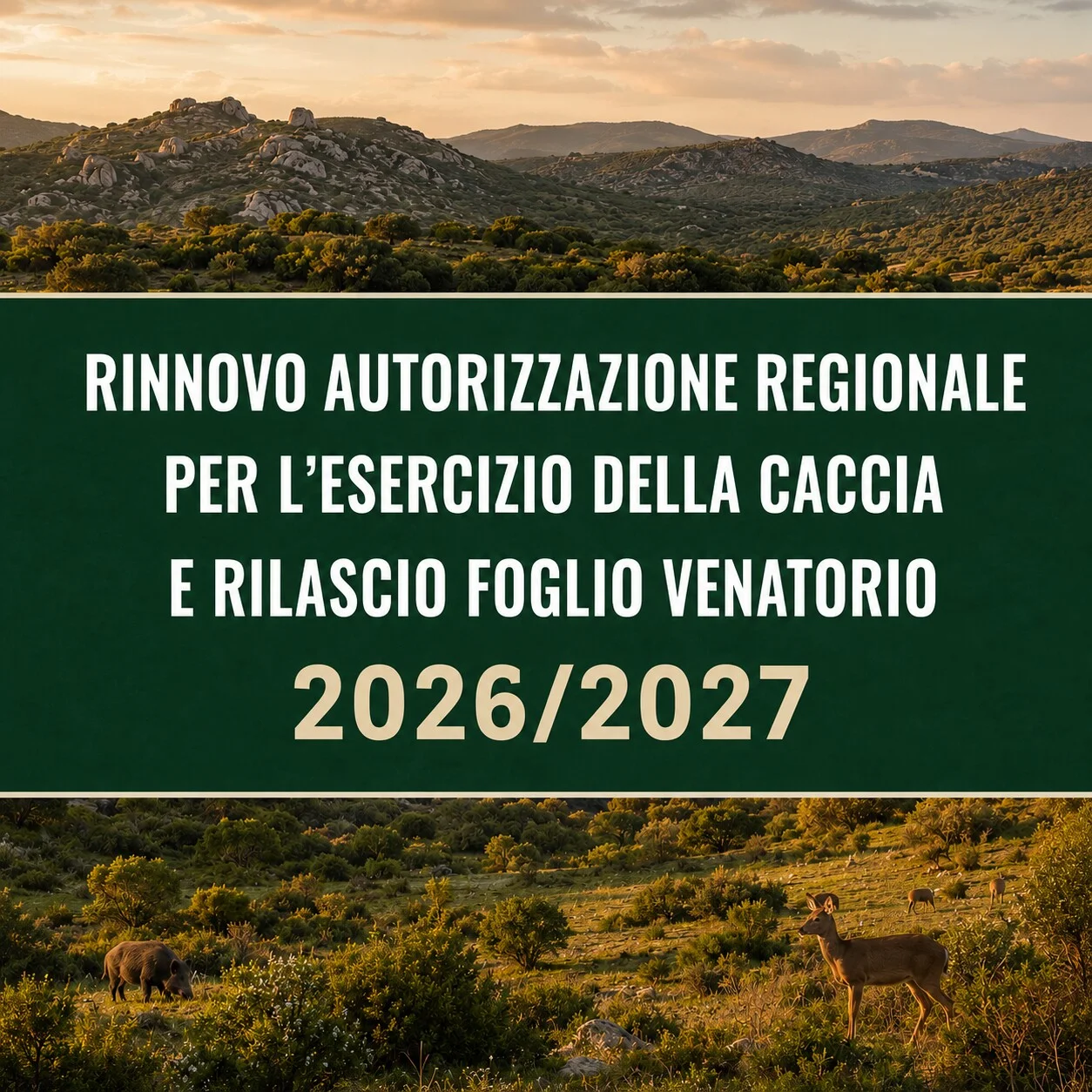 Stagione venatoria 2026/2027 rinnovo autorizzazione regionale per l’esercizio della caccia.