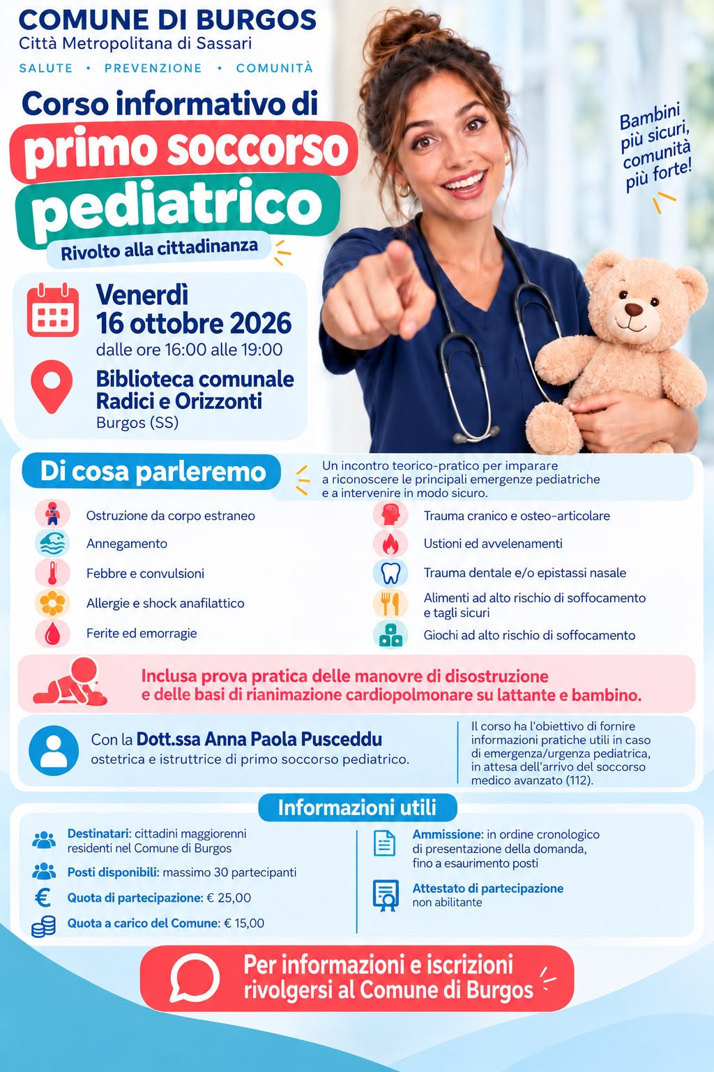 Incontro teorico e pratico dedicato al primo soccorso pediatrico