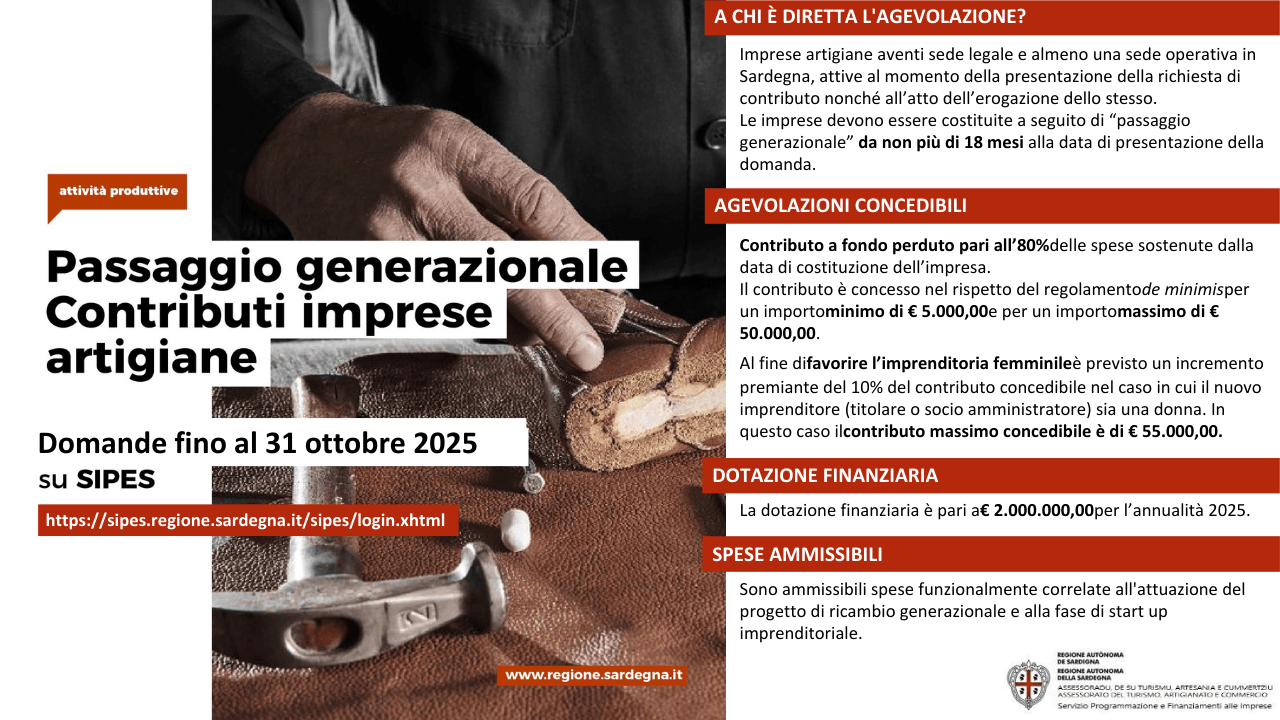 CONTRIBUTO IMPRESE ARTIGIANE - REGIONE SARDEGNA