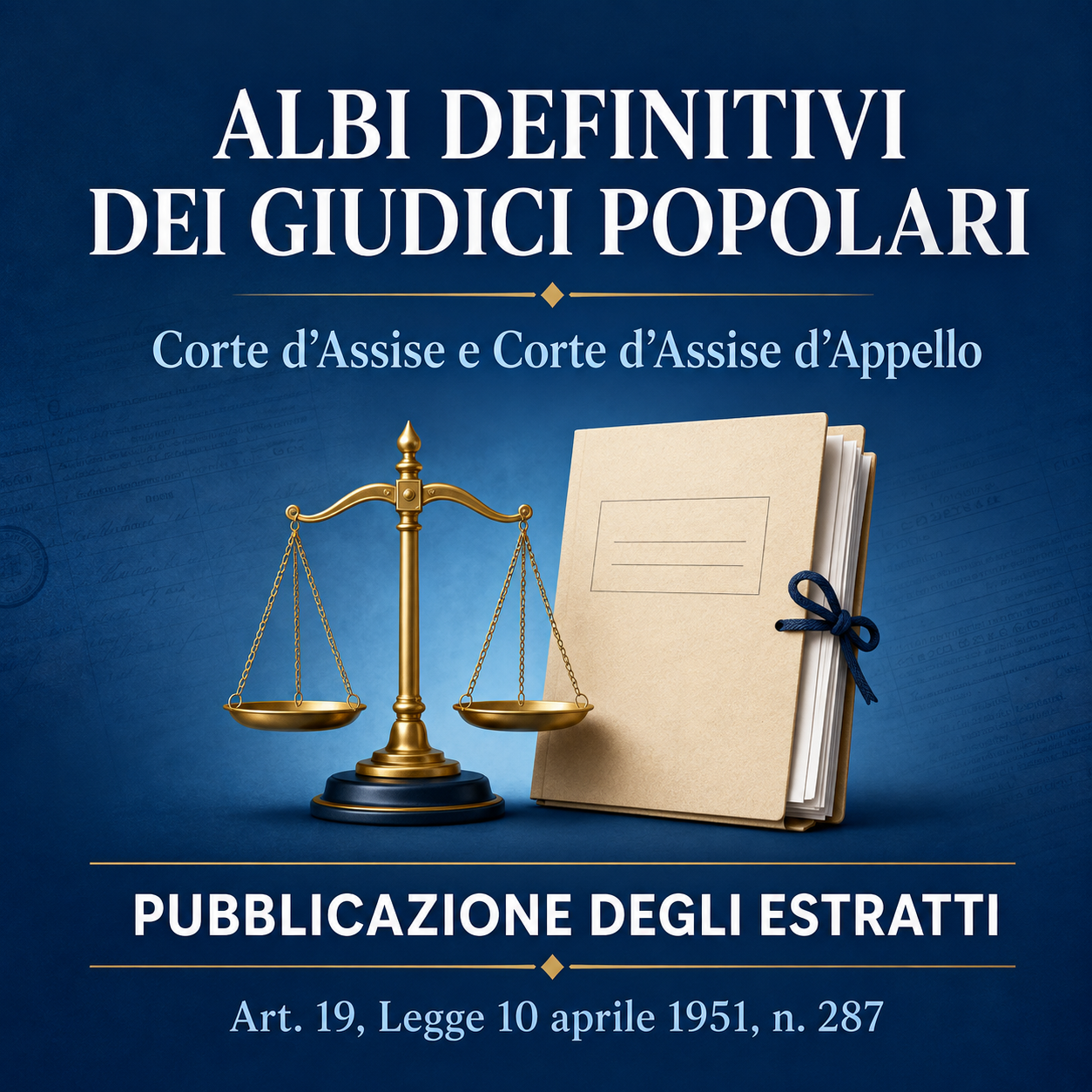 ALBI DEFINITIVI DEI GIUDICI POPOLARI
