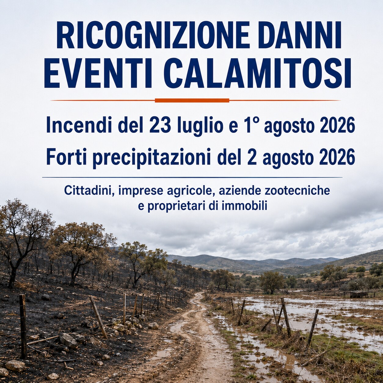 AVVISO PUBBLICO - EVENTI CALAMITOSI VERIFICATISI NEL TERRITORIO COMUNALE DI BURGOS